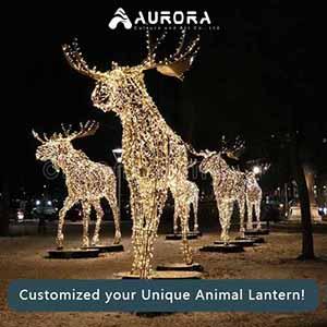 Christmas Deer Lantern,Outdoor Big Animal Lantern,Lighting Deer