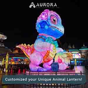 Punk-Style Cartoon Colorful Dinosaur Lantern For Dino Park