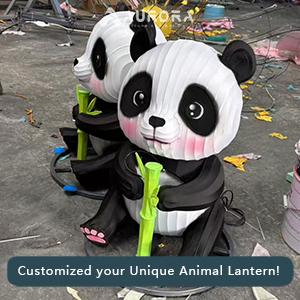 Panda lanterns, animal lighting, large outdoor modeling lights, holiday lanterns