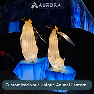 Penguin lanterns, large outdoor modeling lights, animal lighting, holiday lanterns